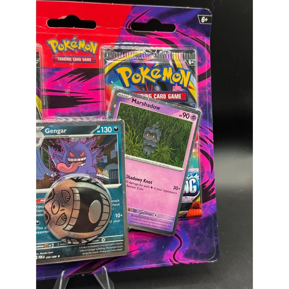Pokemon TCG Gengar Marshadow Team Rockets Mimikyu 3-Pack Blister 2 Booster Packs